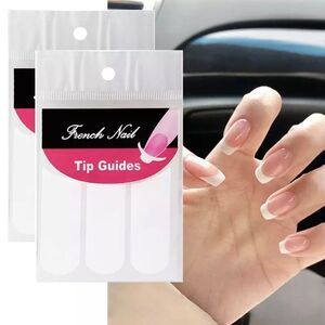🆕2 Sheets / White French Manicure Nail Art Line Form Guide Stickers